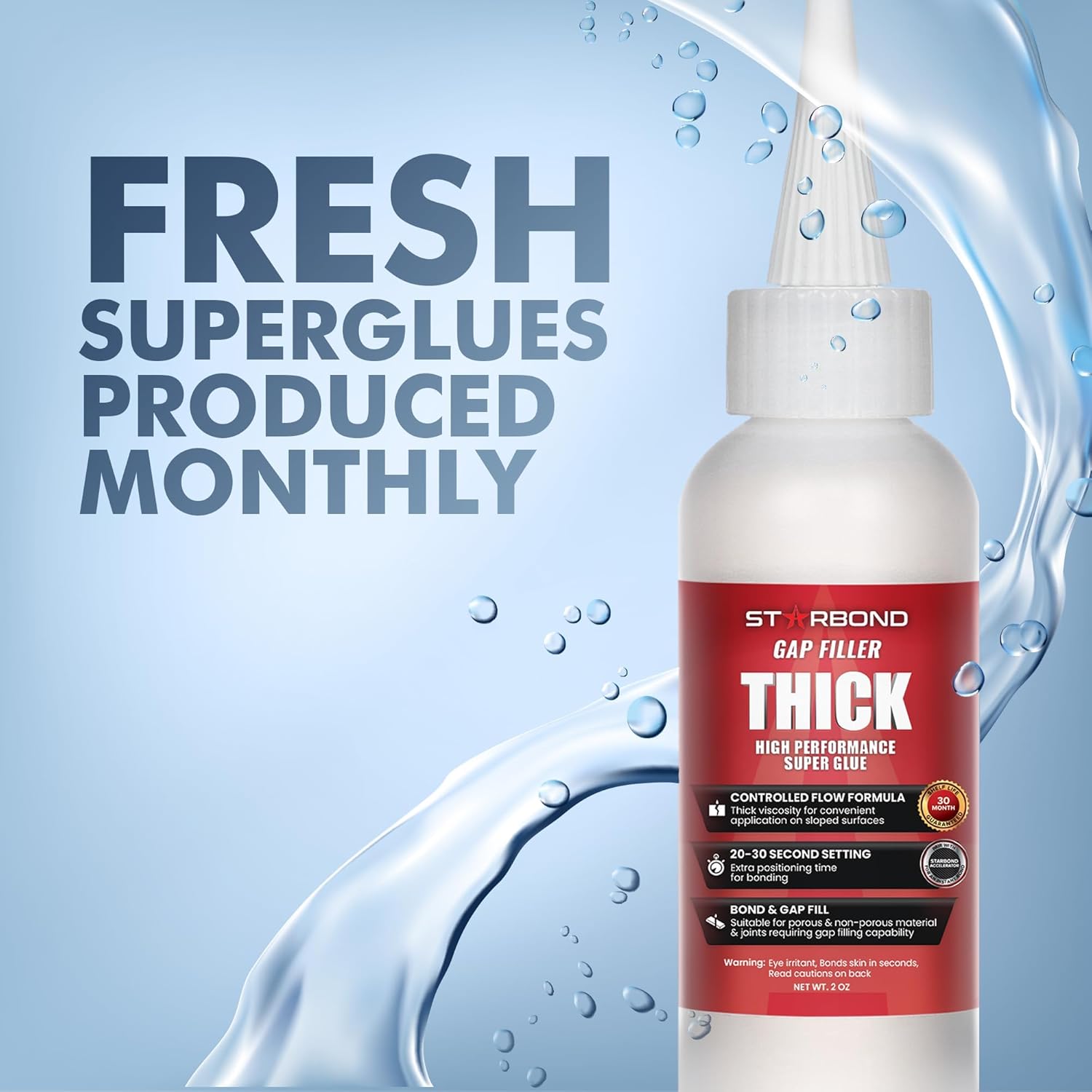 Thick Super Glue Pro Kit (2 oz) – Gap-Filling CA Glue (Cyanoacrylate Adhesive) – with Clog-Resistant Cap, Microtips &