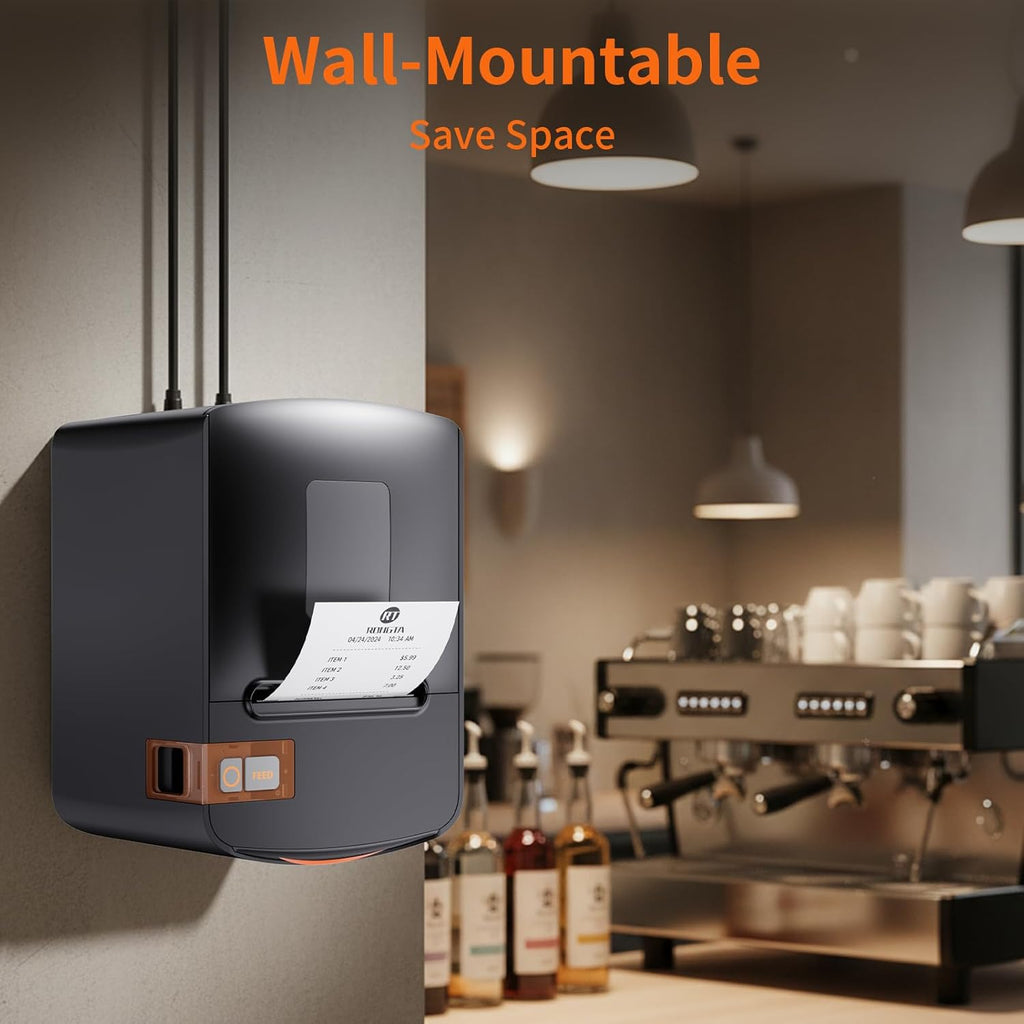 Thermal Receipt Printer, 80mm High-Speed POS Printer with Auto Cutter, 250mm/s, Ideal for Kitchen & Small Business
