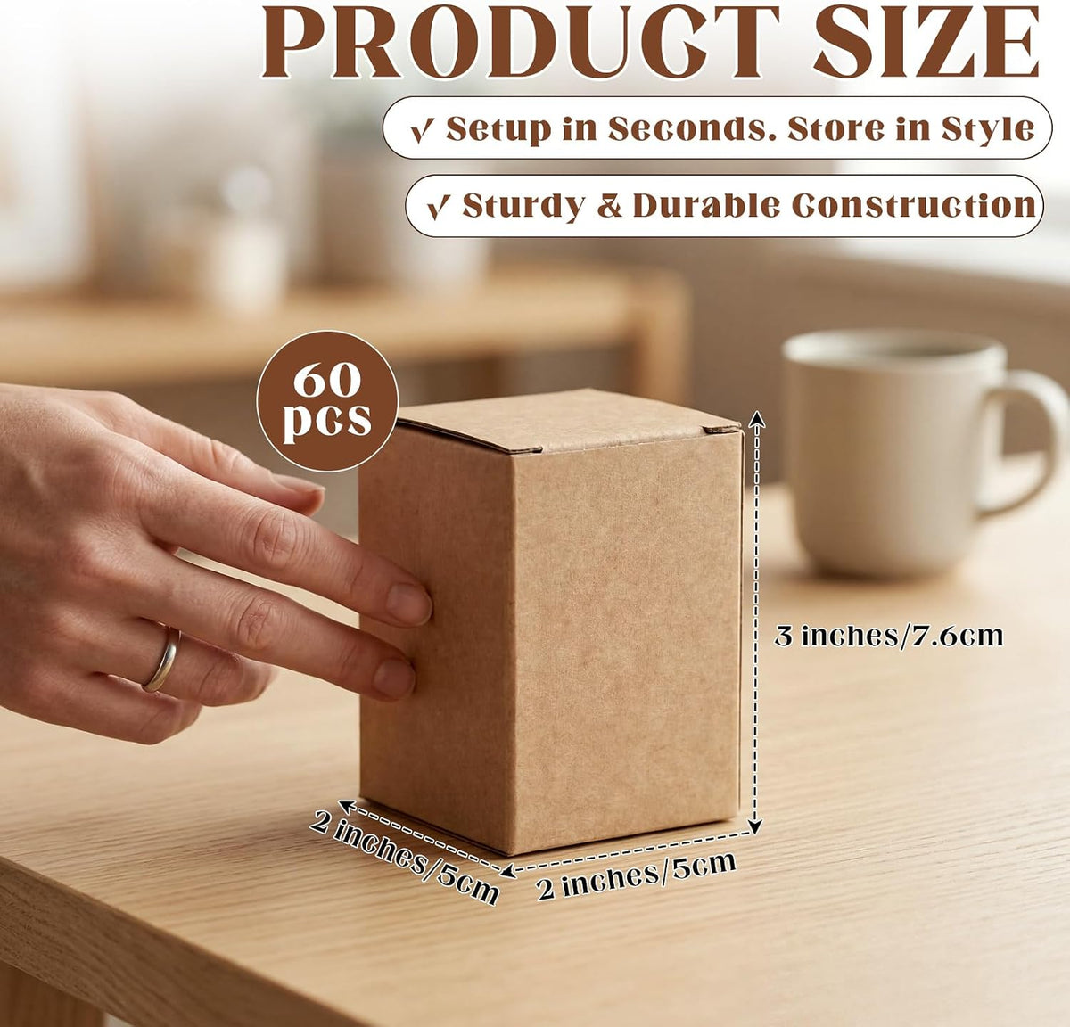 60 Tuck Top Kraft Paperboard Small Gift Box, Brown Paper Gift Box