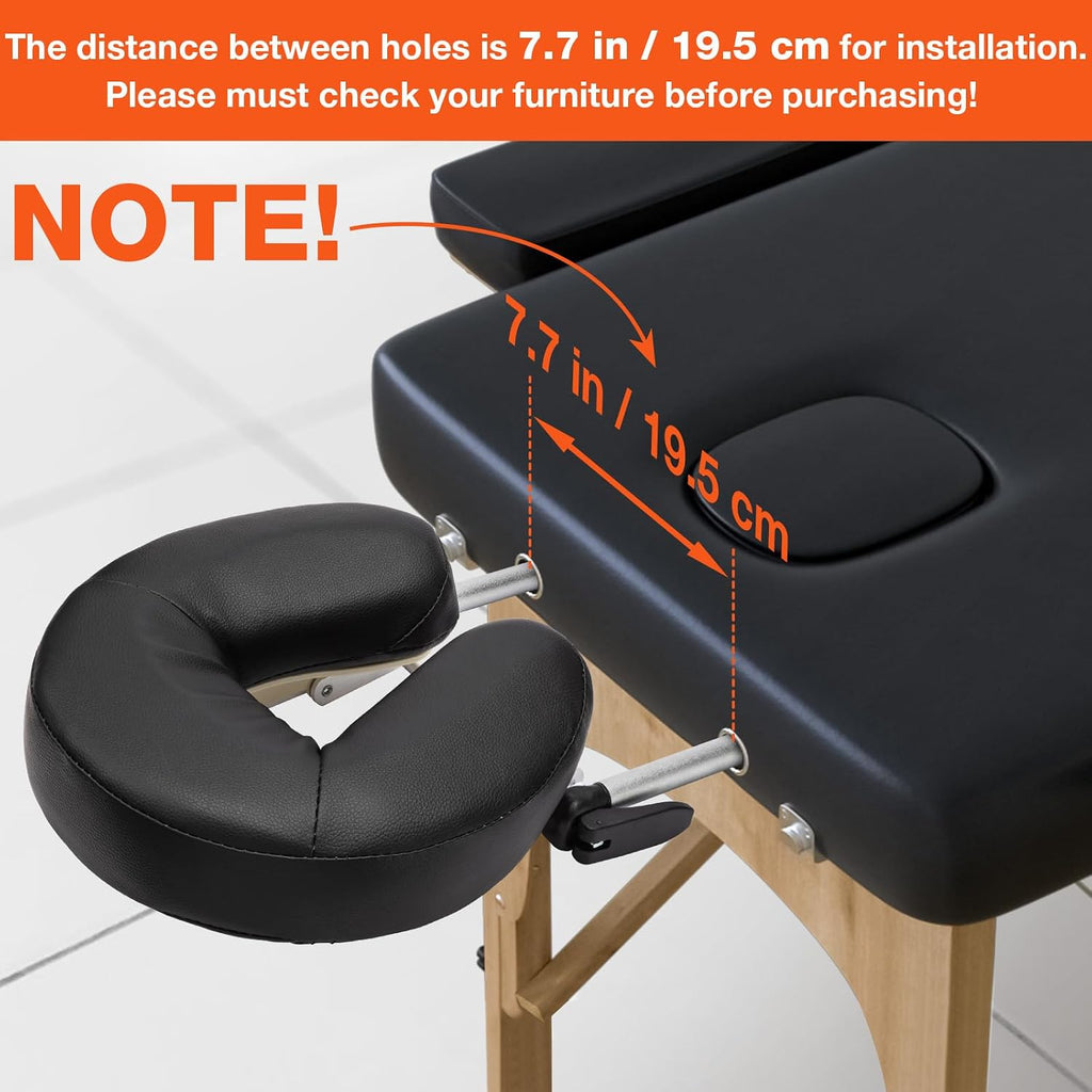 Massage Table Face Cradle & Pillow, Adjustable Massage Spa Bed Headrest | Massage Table/Bed/Chair Headrest Platform