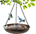 10" Compact Metal Hanging Bird Bath with Chains