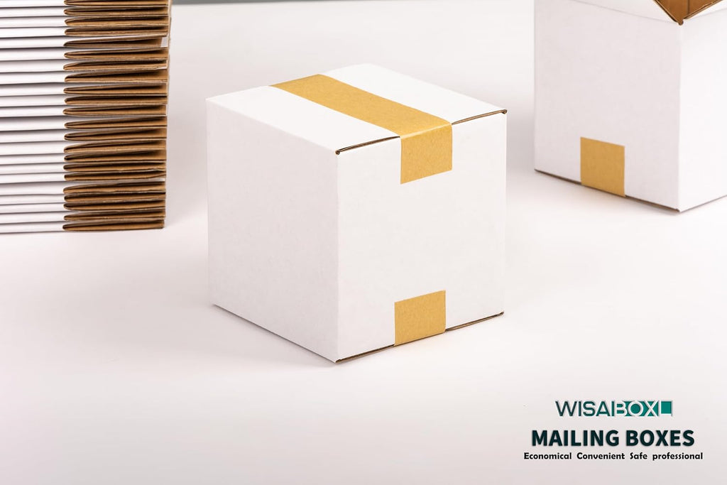 4x4x4 inch White Small Shipping Boxes, 25 Pack