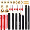 21Pcs 1/2" Indexable Lathe Turning Tool Kit,12mm Shank Metal Lathe Holder