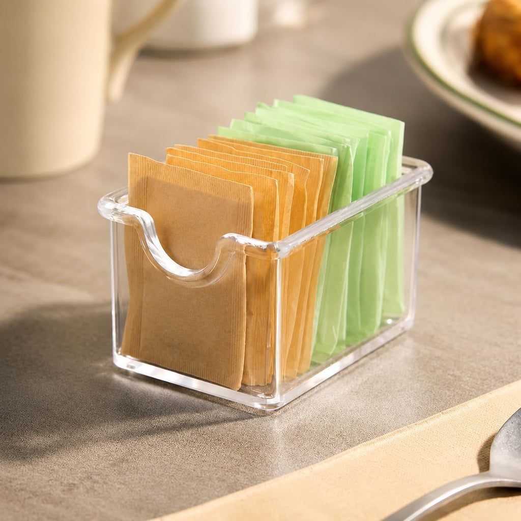 Plastic Sugar Packet Holder, Clear, Heavy Duty SAN Material, Set of 24
