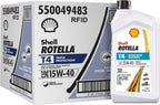 Shell Rotella T4 Triple Protection 15W-40 Diesel Engine Oil, 1 Quart (6 Pack)