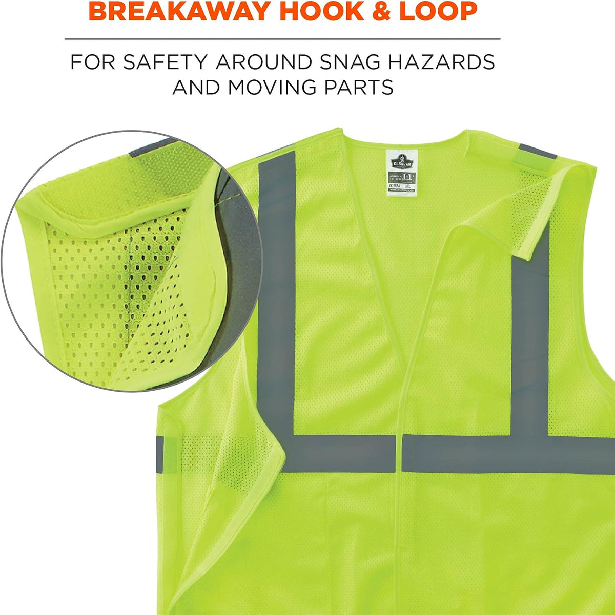 GloWear ANSI High Visibility Orange Breakaway Reflective Safety Vest