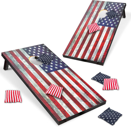 Cornhole Board Set 4x2 Regulation Size Cornhole Set with Carrying Bags & 8 Bean Bags Corn Hole Boards Bean Toss Game
