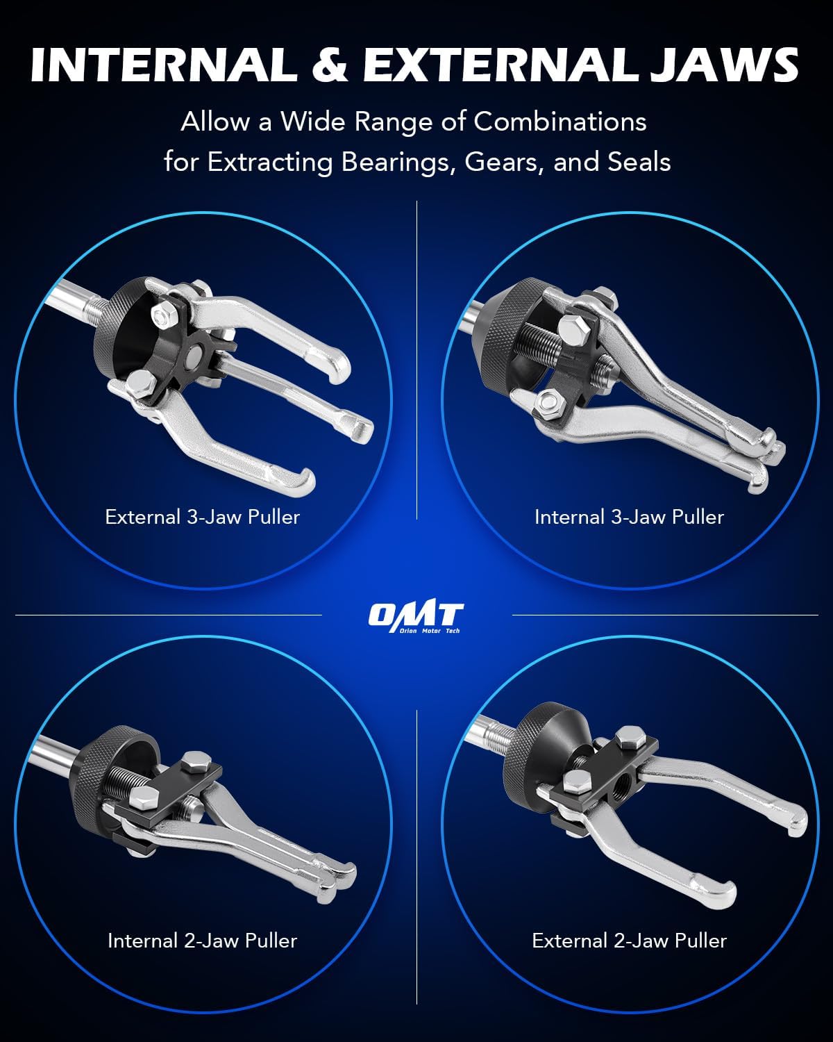 OMT Slide Hammer, 9-Way Slide Hammer Puller Set