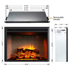 Edward 33 Inches Electric Fireplace Insert