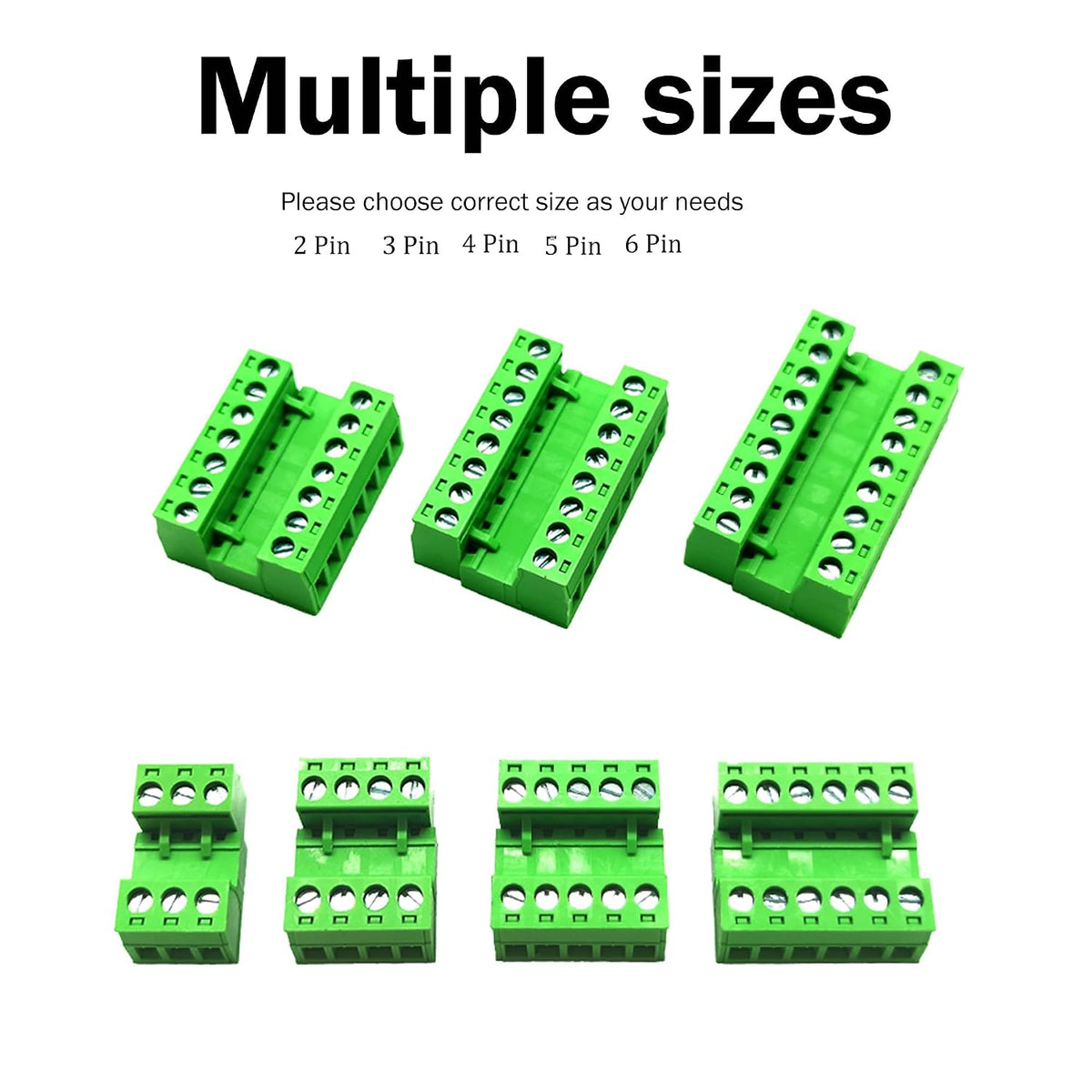 10 Sets 2-Pin 5.08mm Pitch Green IDC Push-In PCB Mount Plastic Terminal Block Connector