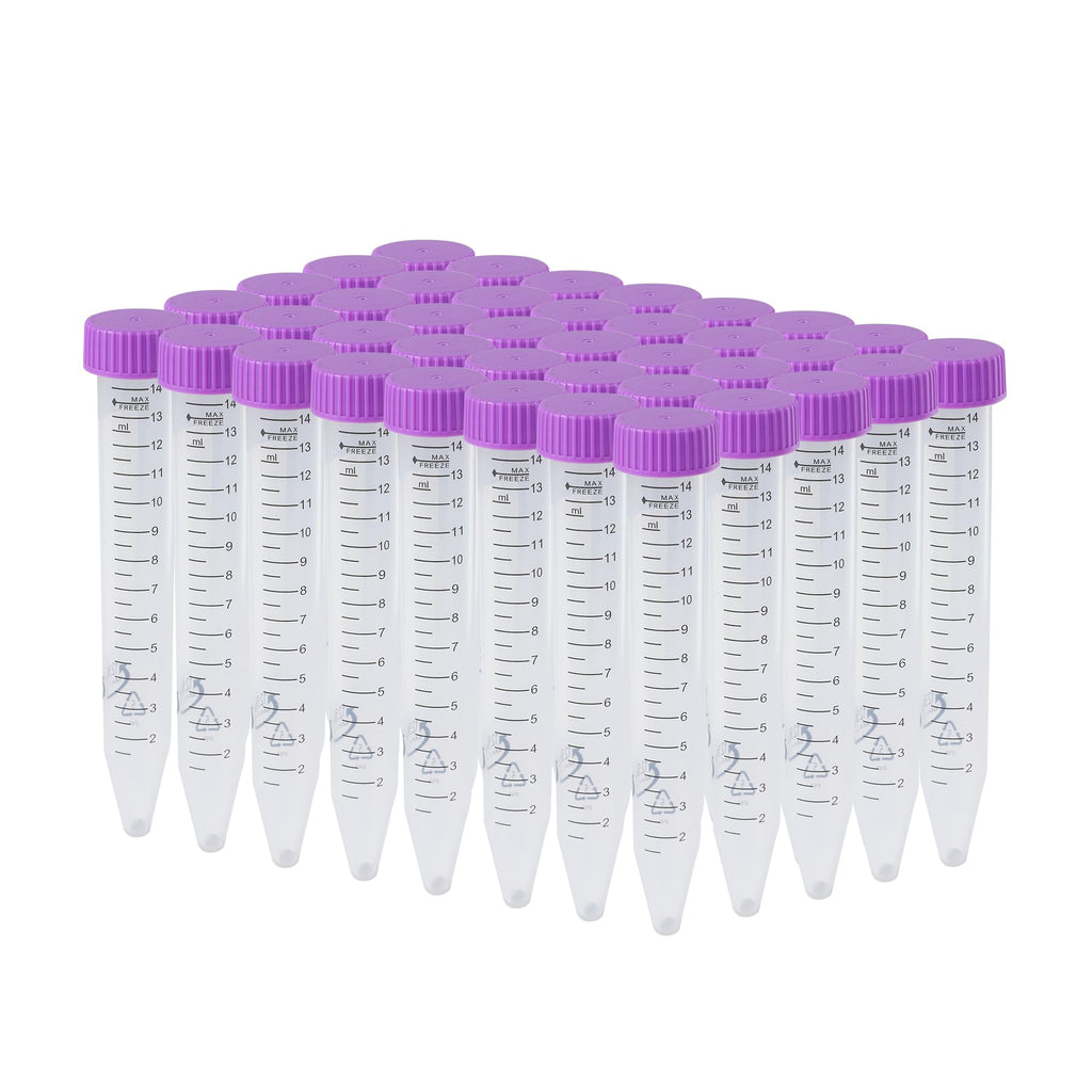 Centrifuge Tubes 15mL, Conical Tubes Sterile 50 PCS, Polypropylene, Leak-Proof Screw Caps, Plastic Container with