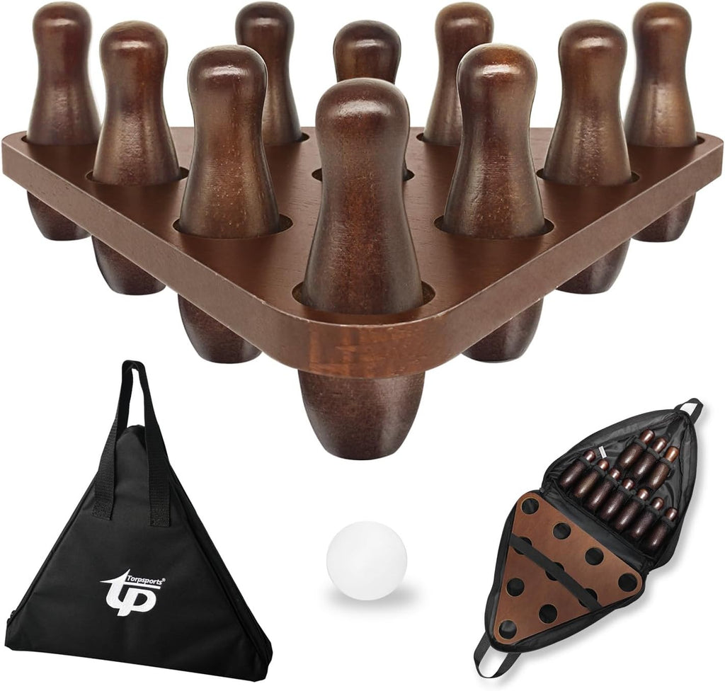 Tabletop Shuffleboard Bowling Pin Set Portable Shuffleboard Bowling Pin Game,Solid Wood Shuffleboard Bowling Curling