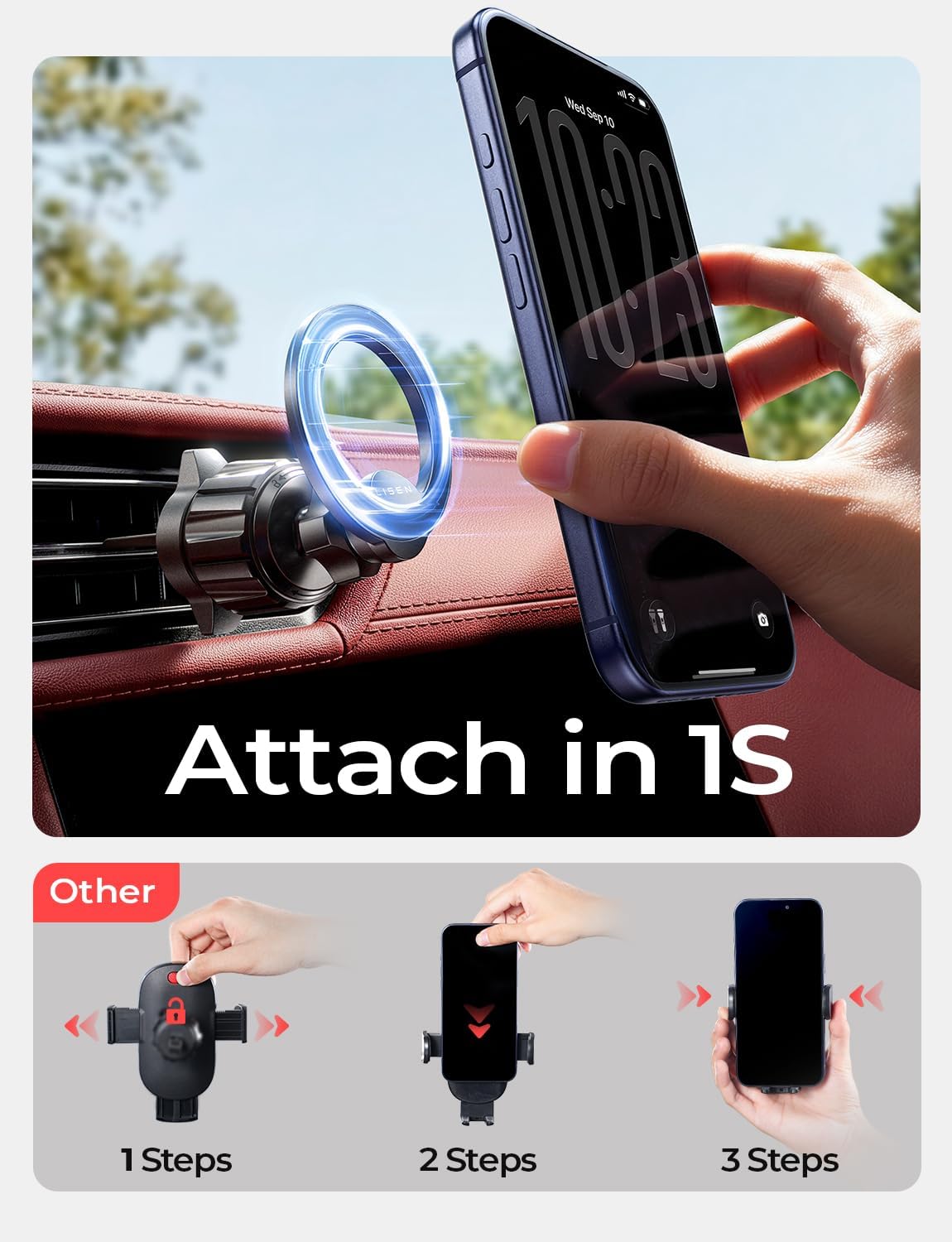 for MagSafe Car Mount,Car Accessories for Women Men [2025 Ultra] Magnetic Phone Holder for Car 360 Dashboard Vent
