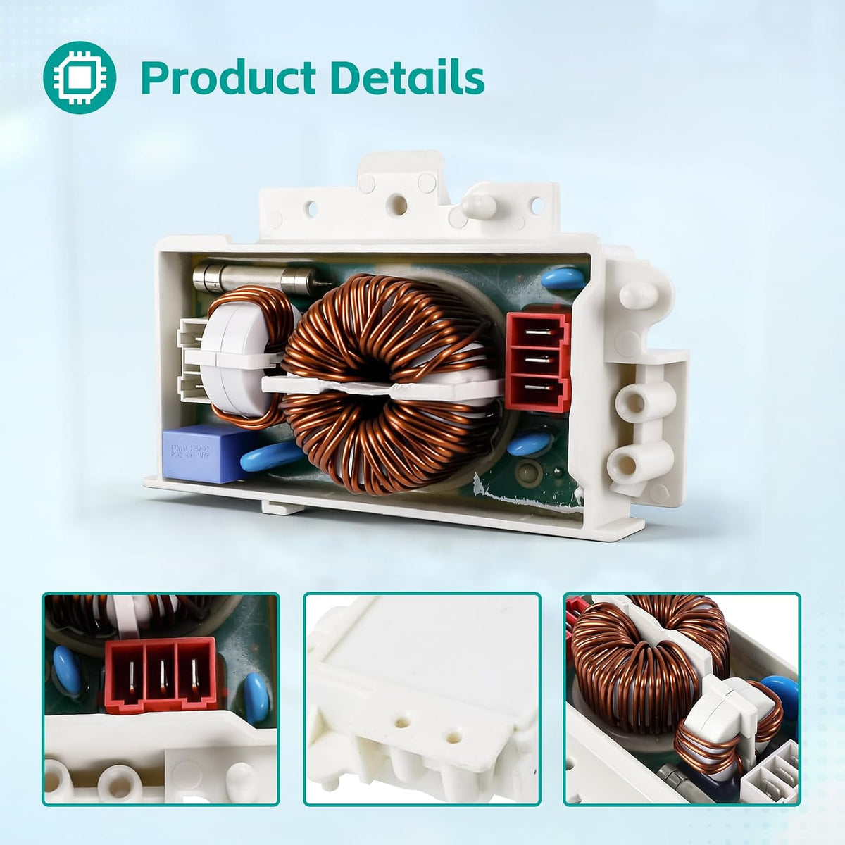 6201EC1006T Noise Filter Assembly for Washer & Dishwasher Compatible with WM2042CW WM2350HWC LDF7810BB Replace Part Numbers 6201EC1006L 2226388 AH3528920