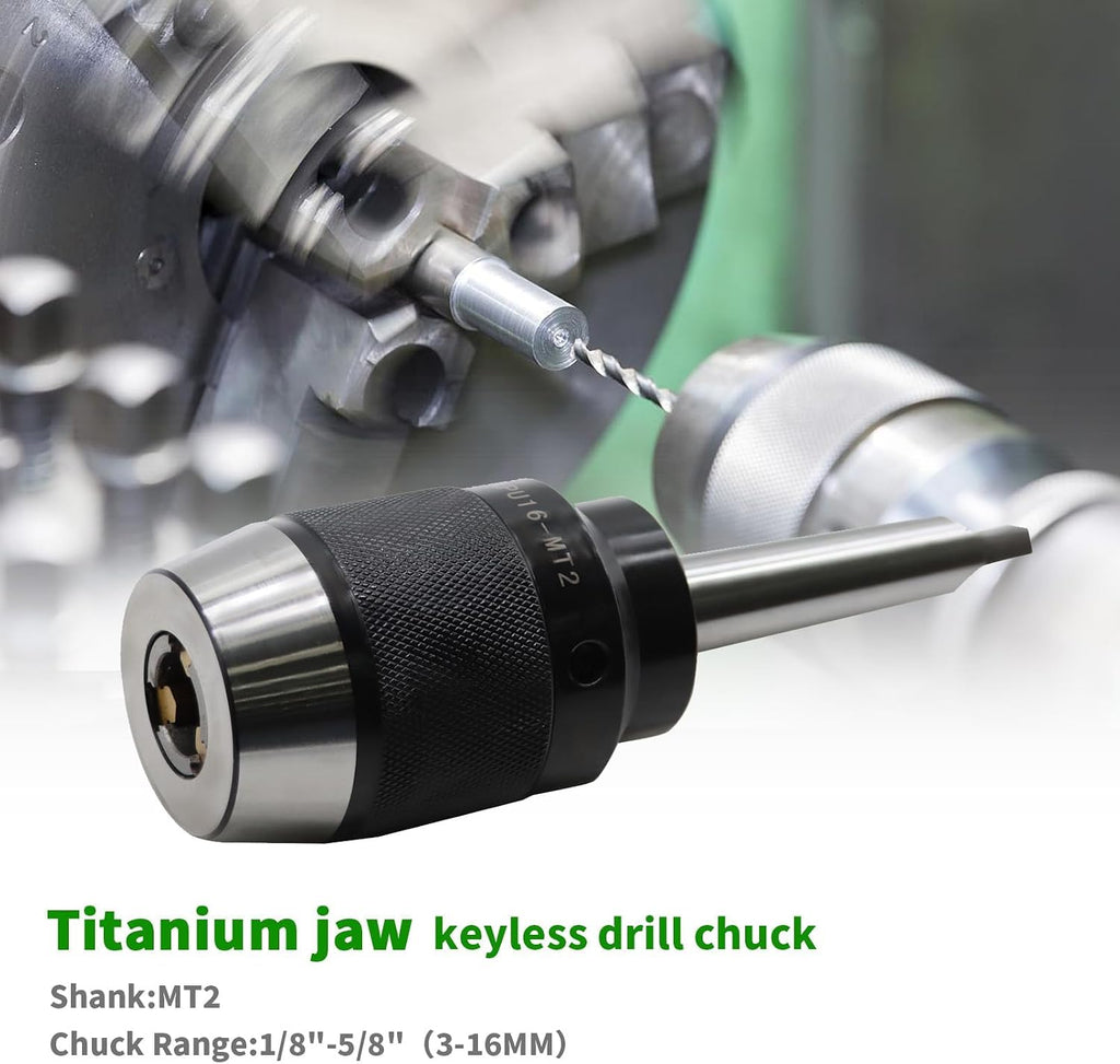 1/8"-5/8" Heavy Duty MT2 Keyless Drill Chuck Titanium Jaws