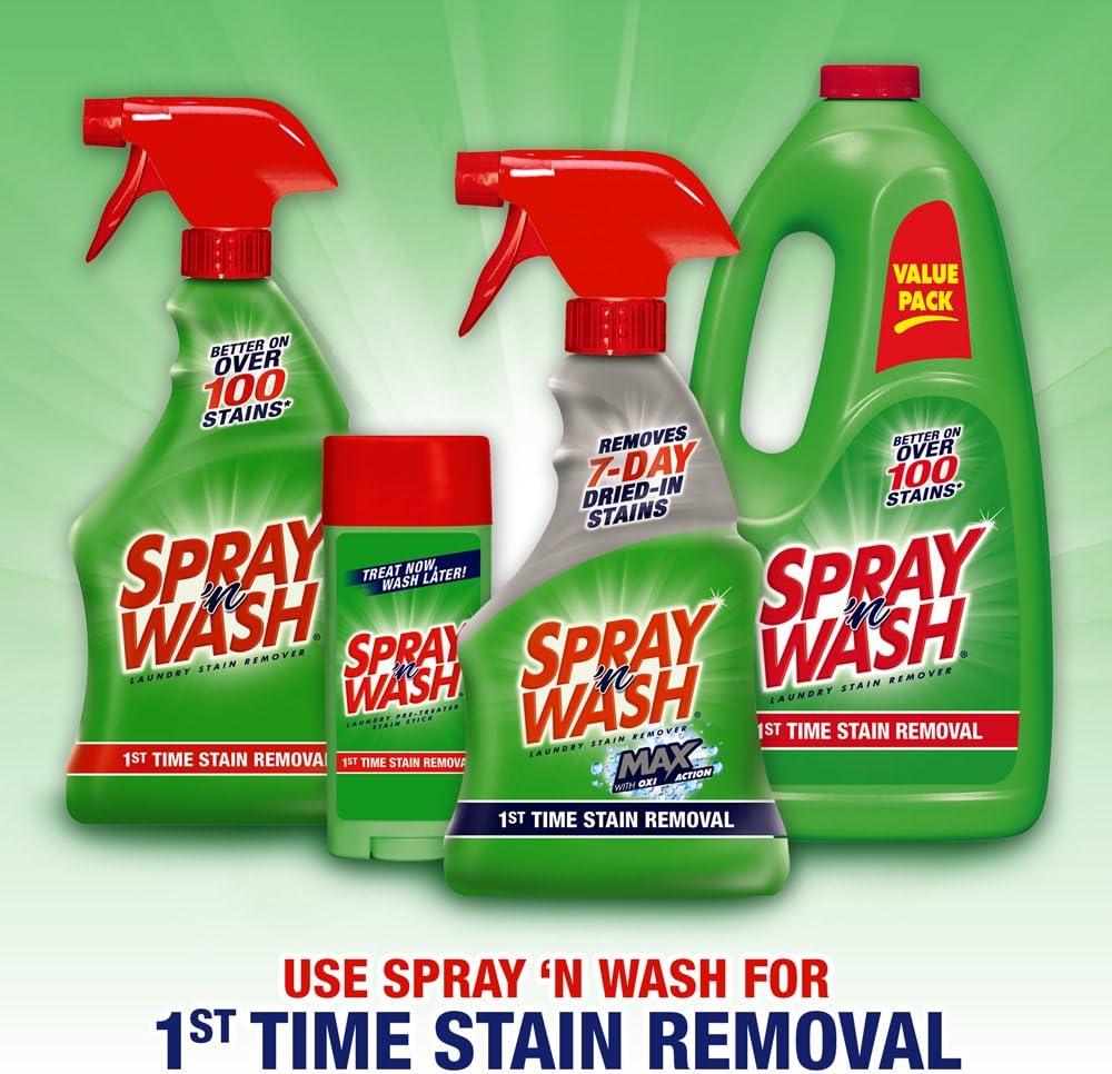 Spray n Wash Refill Clothing Stain Remover for Clothes,Laundry 60oz