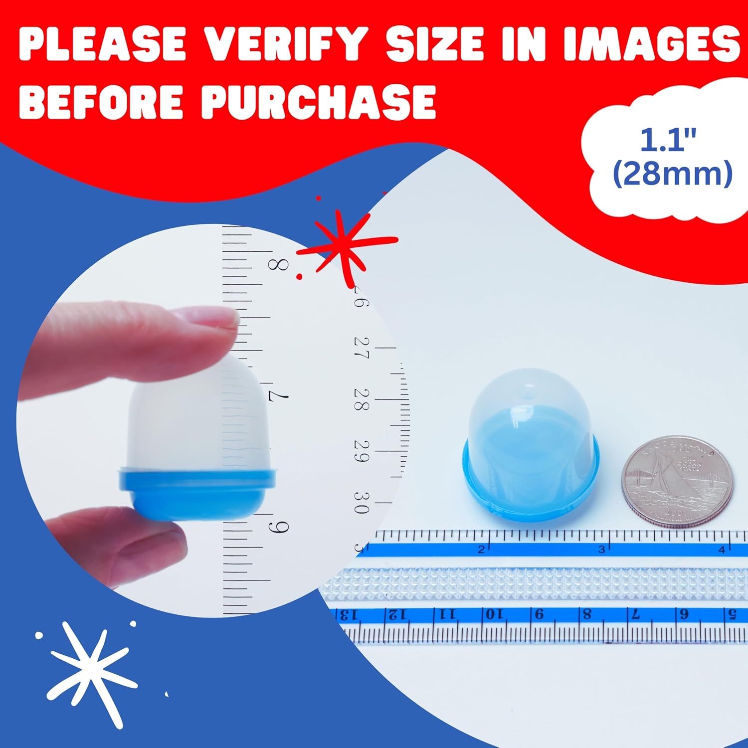 Capsule Vending Machine Translucent Acorn 1.1" Capsules Empty 50 pcs