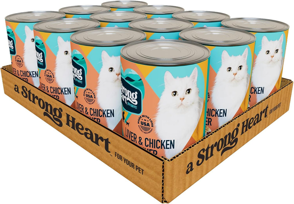 A Strong Heart Adult Cat Pate, Liver & Chicken Dinner, 13.2oz, 12pk
