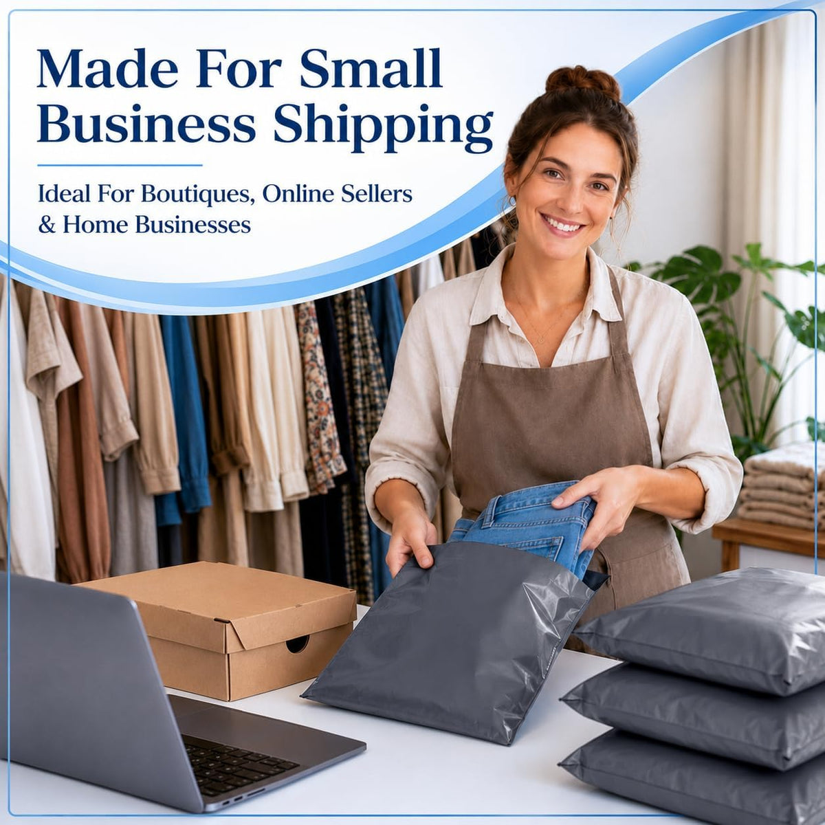 Poly Mailers 14.5x19 100PC Large Shipping Bags Envelope Black Gray