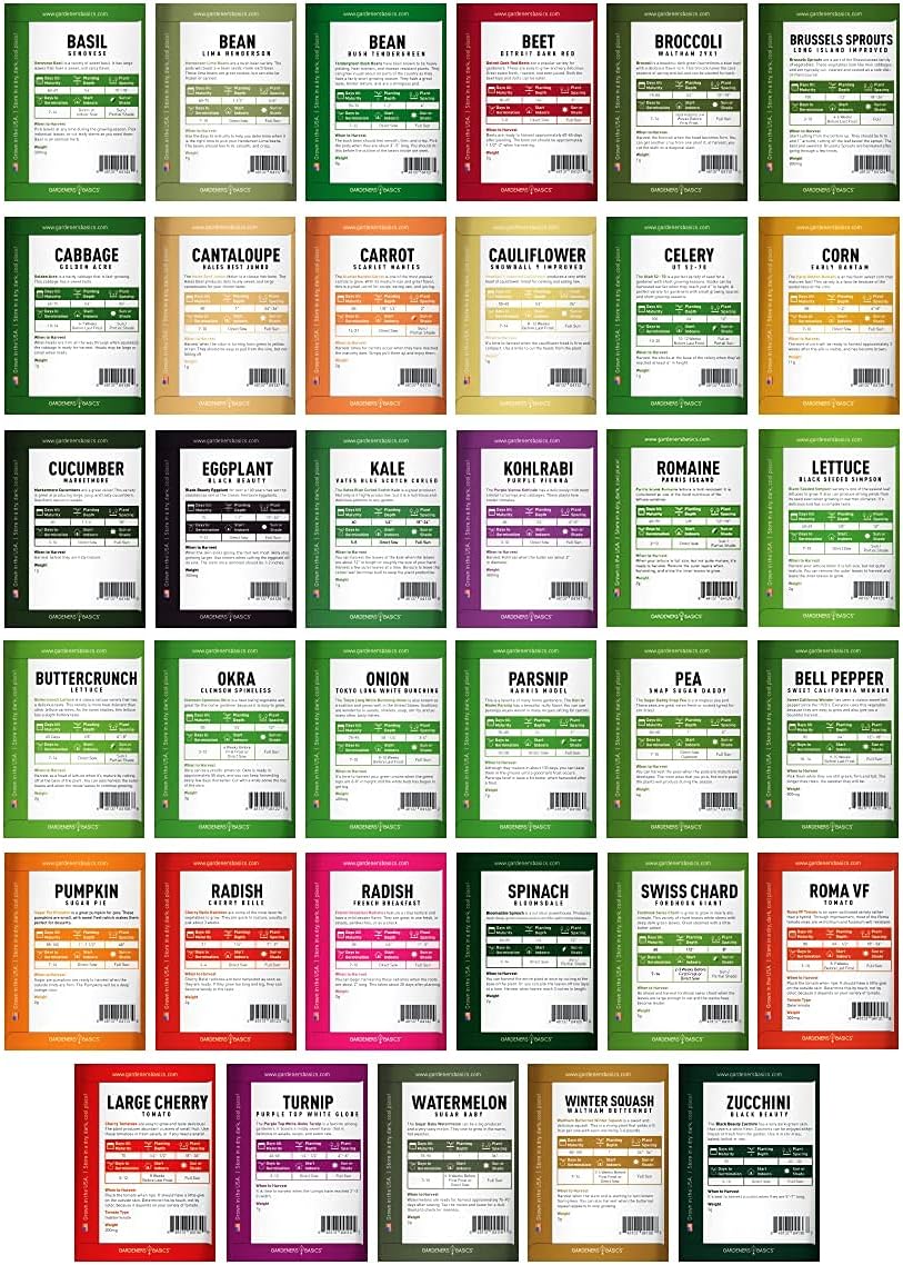 Survival Vegetable Seeds Garden Kit Over 16,000 Seeds Non-GMO and Heirloom, Great for Emergency Bugout Survival Gear