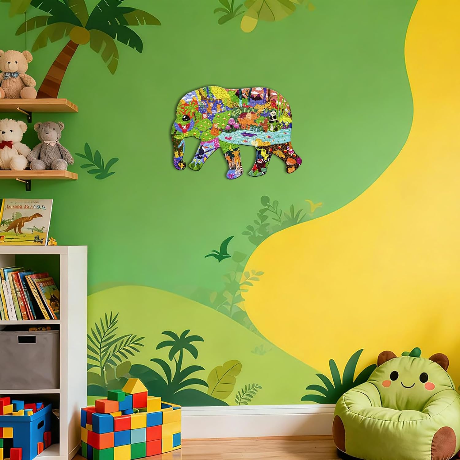 Irregular Animal Puzzles for Kids Ages 4-6 6-8 8-10 10-12 Year Old,Elephant Puzzle 200 Pieces Enlightening Floor