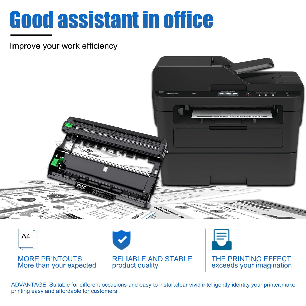DR730 Drum Unit Replacement for Brother Printers | High-Yield Imaging Unit