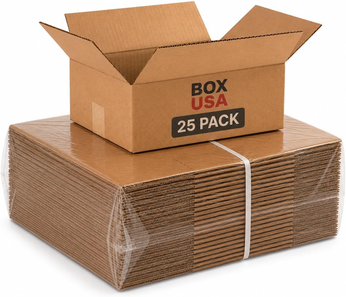 Shipping Boxes Flat 12"L x 10"W x 4"H 25-Pack - Corrugated Cardboard Box for Moving, Mailing, Packing, Packaging and
