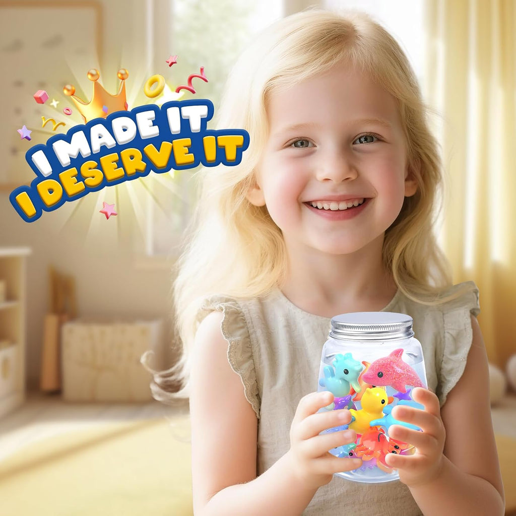 Magic Water Elf Toy Craft Kits for Kids, DIY Your Own Aqua Fairy Water Pets & Squishy Maker Toys with 10 Magic Gels