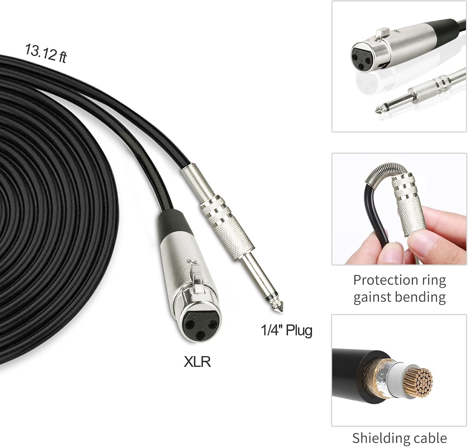 Handheld Dynamic Microphone for Karaoke Singing, Wired XLR Microphone with On and Off Switch and 13ft Detachable XLR