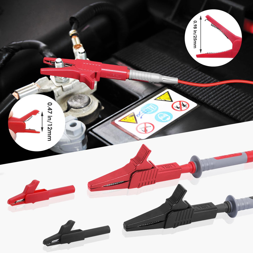 EDGELEC 28 Pcs Multimeter Test Leads Kit with Replaceable Gold-Plated Multimeter Probes, Alligator Clips, Test Hooks,Back Probe Pins with Tool Bag