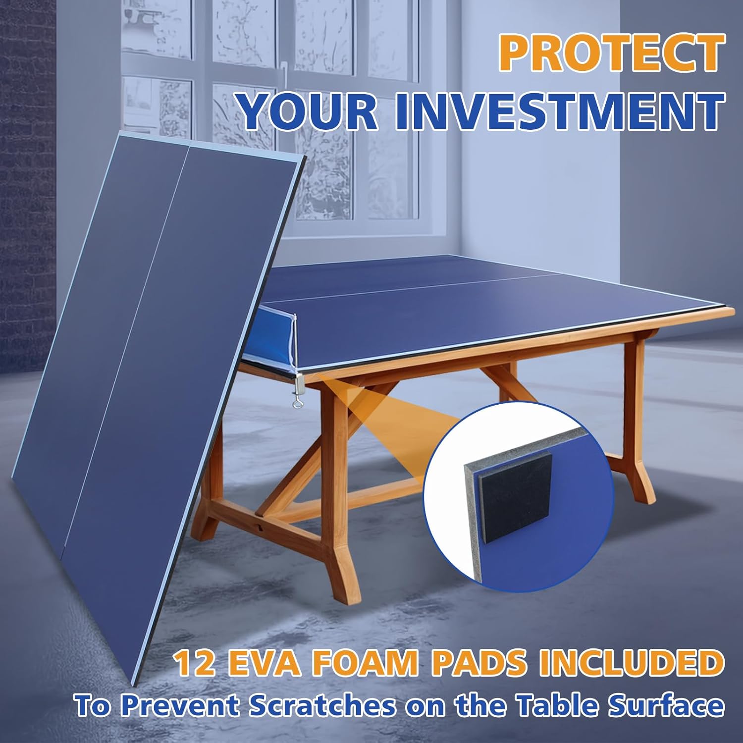 Ping Pong Table Top for Billiard Table, 7FT/8FT/9FT Foldable Table Tennis Table Topper for Pool Table, Indoor Outdoor