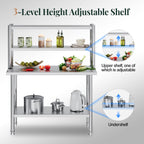 48x24 Inch Stainless Steel Work Table with Overshelves