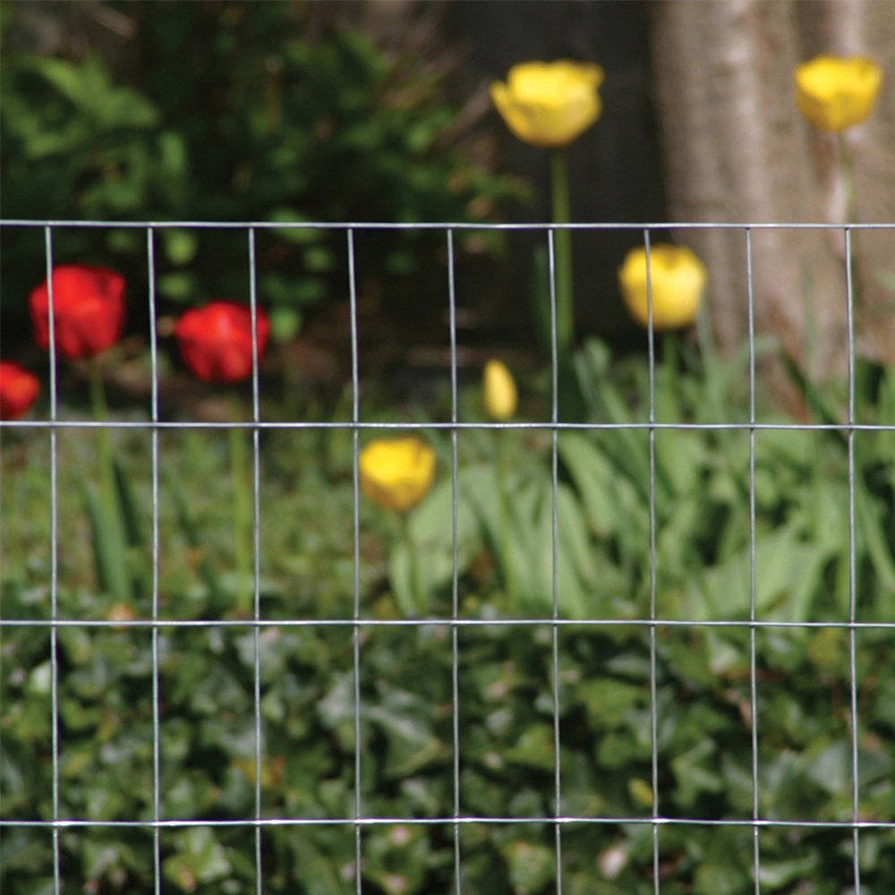 2 in. x 4 in. Mesh Welded Wire Fence Roll, 48 in. x 50 ft., 14-Gauge Galvanized Steel Fence for Animal Enclosures