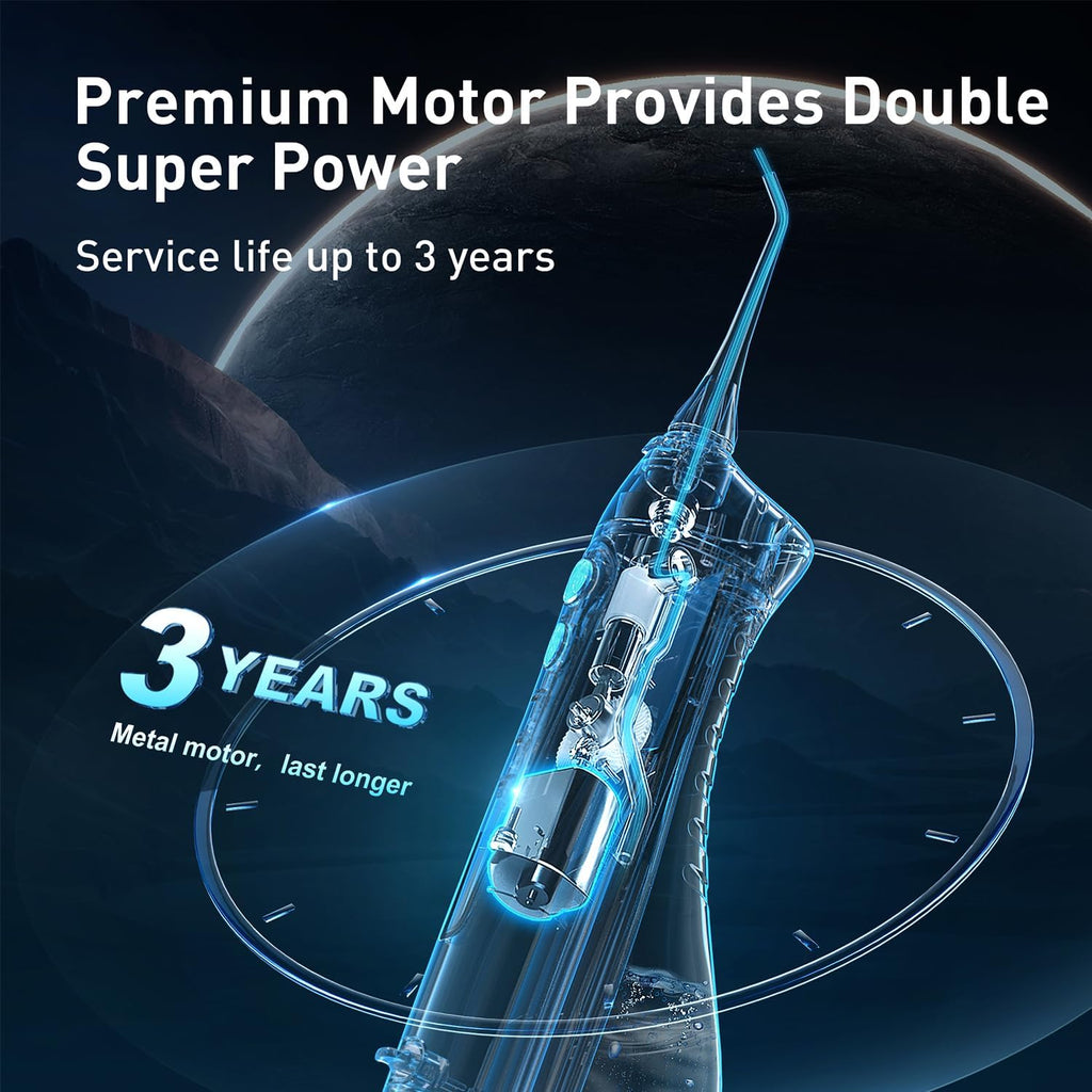 Water Dental Flosser Teeth Pick C20: ADA Accepted, Portable Cordless Oral Irrigator 300ML Rechargeable Travel