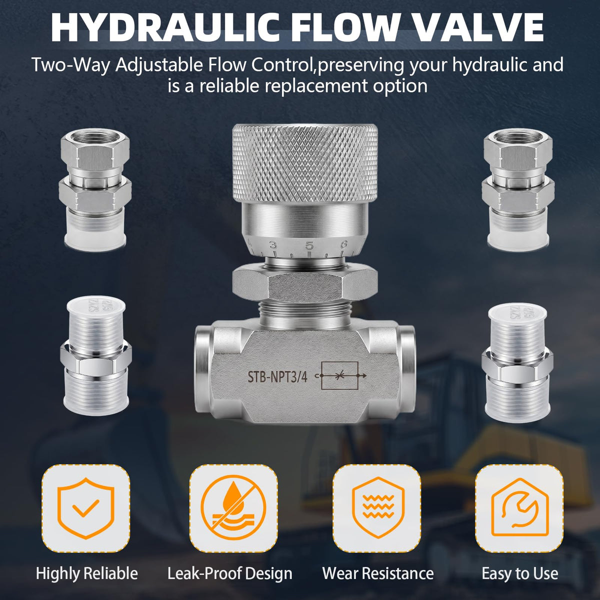 Cplbrb 3/4" New Hydraulic adjustable Flow Control Two-way Valve