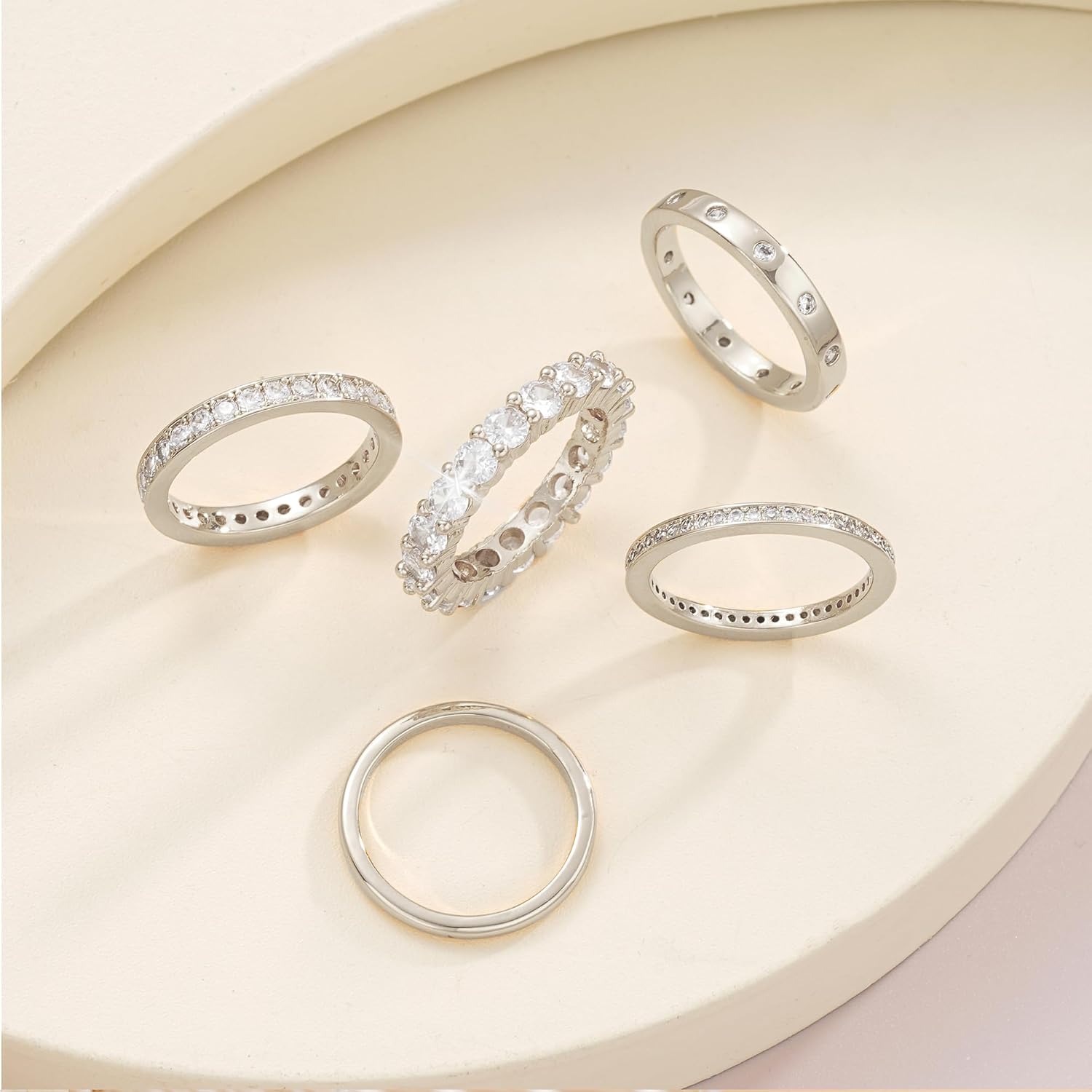 Gold Rings for Women Non Tarnish, 14k Gold Plated Dainty Stacking Cubic Zirconia Thumb Rings, Gold Knuckle Women