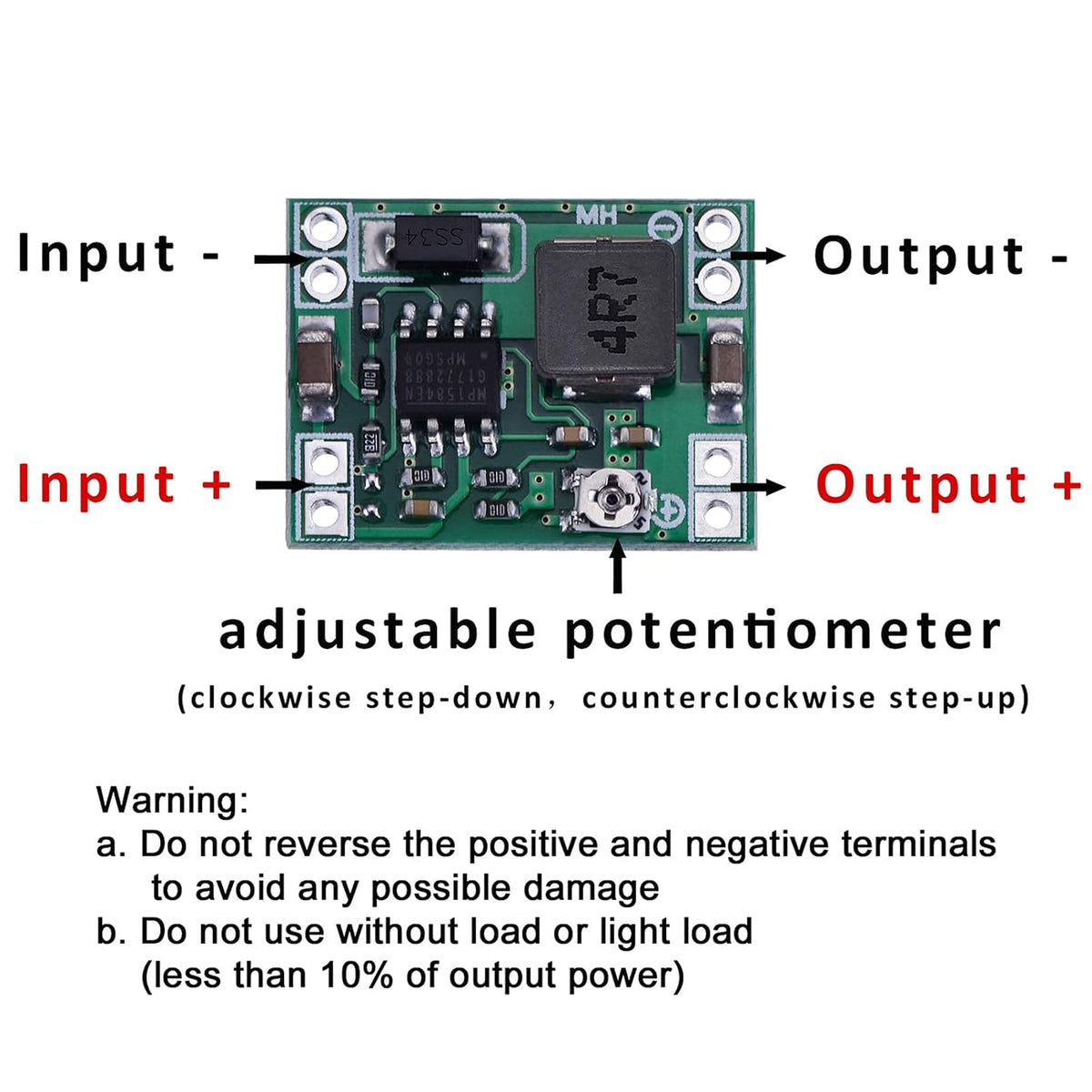 6-Pack Mini MP1584EN DC-DC Buck Converter, Adjustable