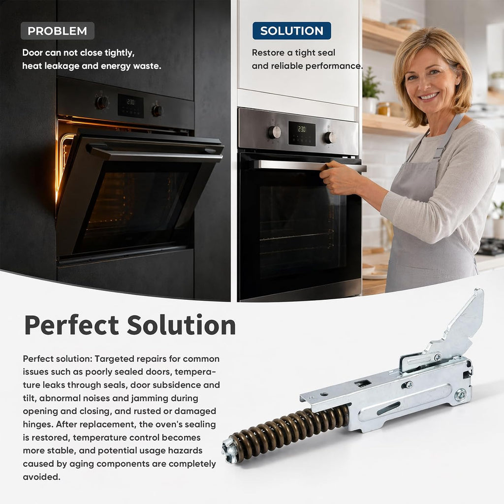 The WPW10299224 oven door hinge is designed for Whirlpool ovens and is compatible with various part numbers, including W10299224, 1875779, AP6019072, EAP11752376, PS11752376, AWP50249, and PD00029690