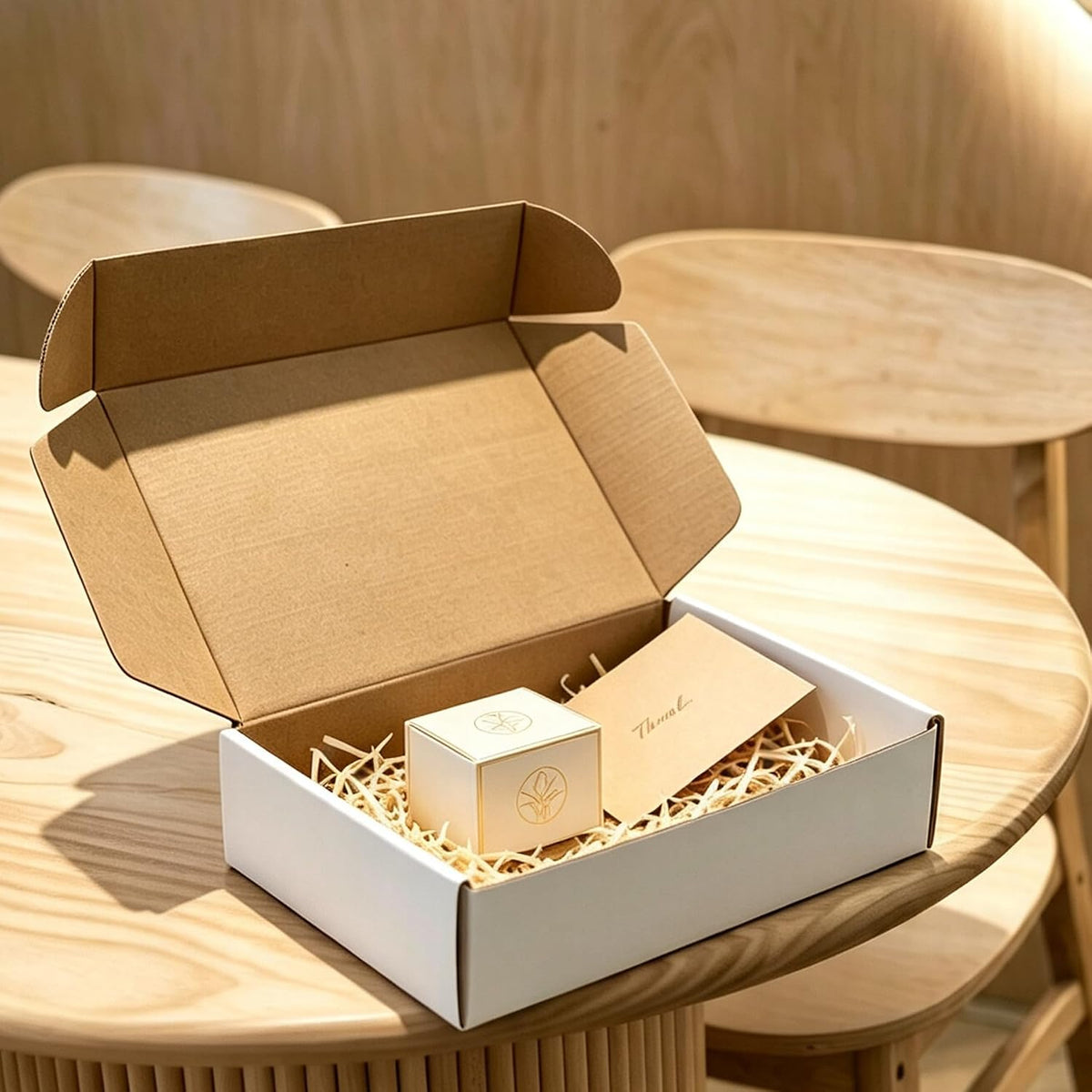11 x8 x3 inches Shipping Boxes, 28 Pack White Cardboard Corrugated Mailers