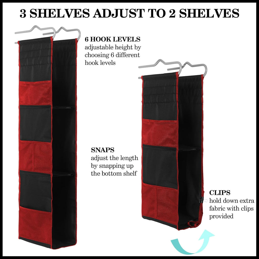 5 Pcs 3 Shelf Hanging Locker Organizer Adjustable School Locker Shelf with Magnetic Pen Holder Magnetic Mirror