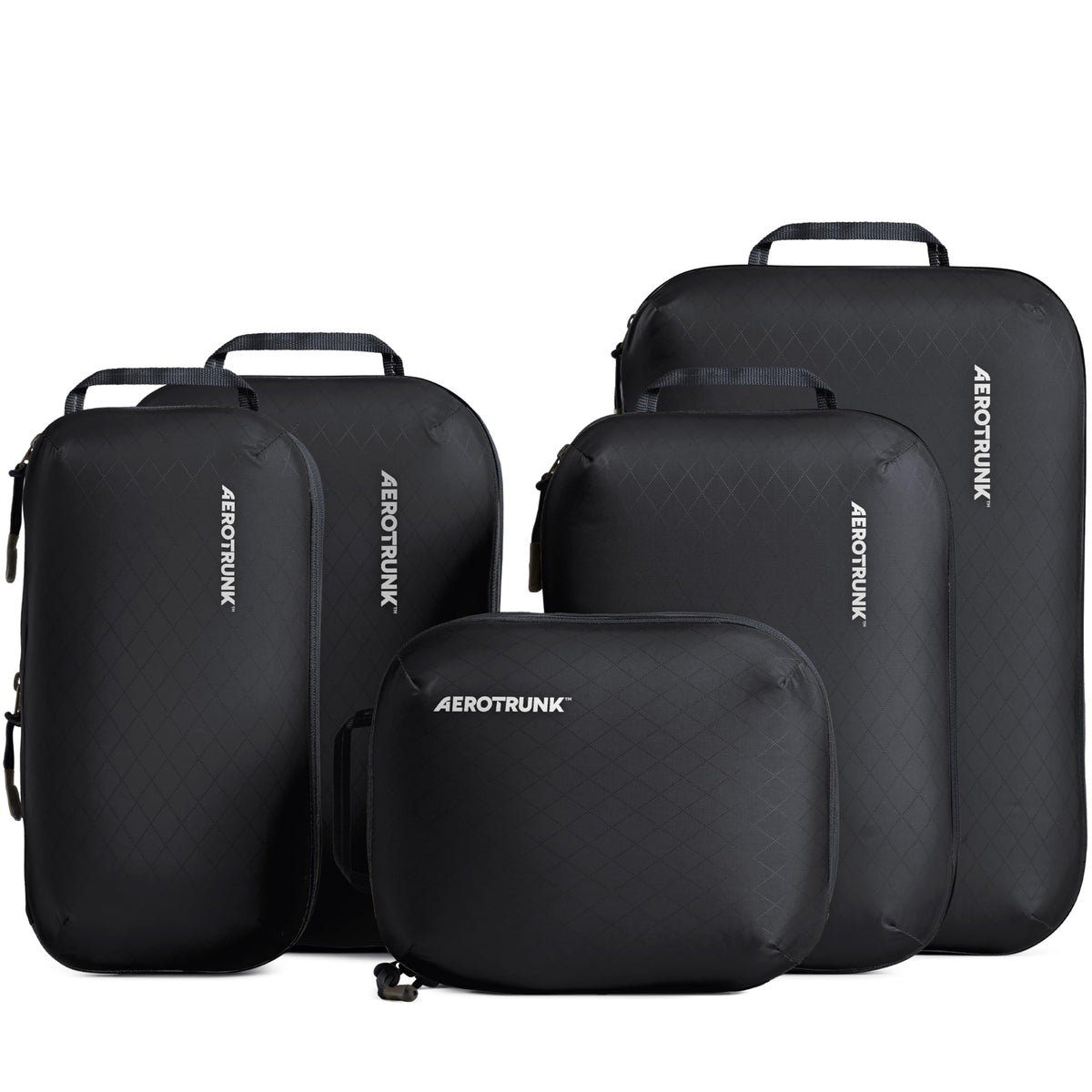 Ultralight Compression Packing Cubes for Travel, 6-Pack, Black