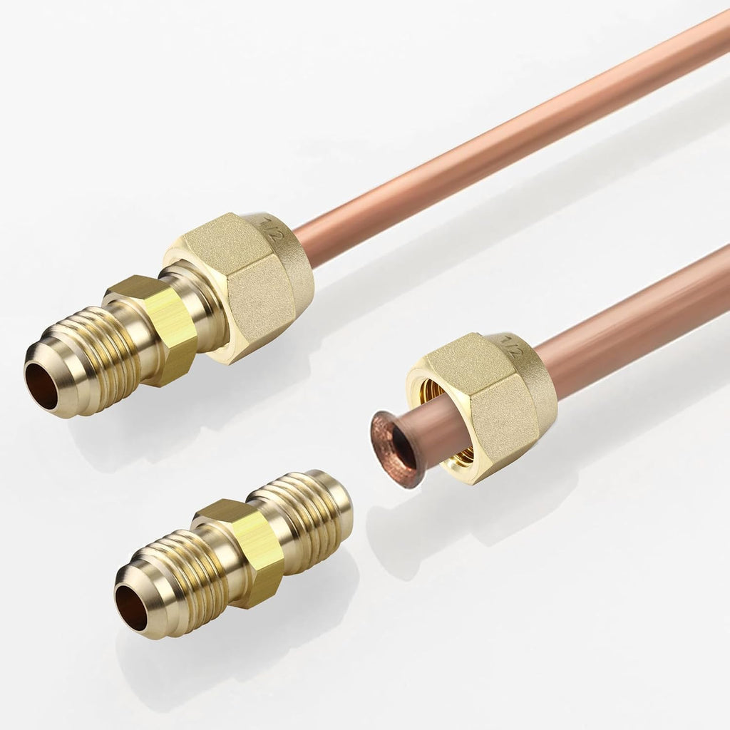 3/8-Inch Brass Flare Nut, 5-Pack for Air Conditioning Copper Tubing