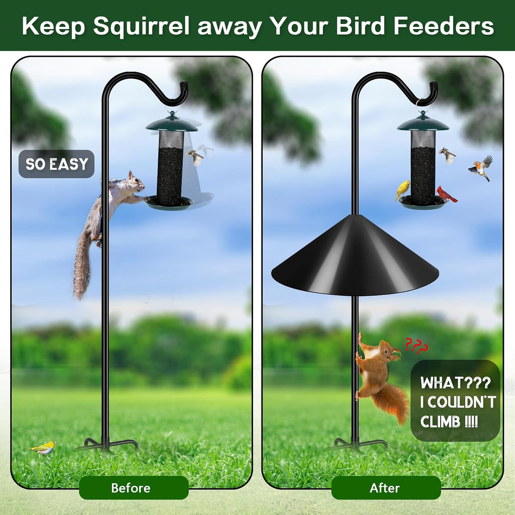 19" Squirrel Baffle for Bird Feeder Pole Black 1 Pack