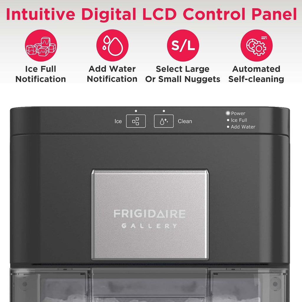 Gallery Countertop Crunchy Chewable Nugget Ice Maker, 44lbs per Day, Auto Self Cleaning, 2.0 Gen, Black