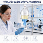 1000 ml Separatory Funnel, Borosilicate Glass, PTFE Stopcock