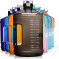 Gallon Big Water Bottle with Handle, 128oz Leakproof BPA Free Fitness Sports Water Bottle with Motivational Time