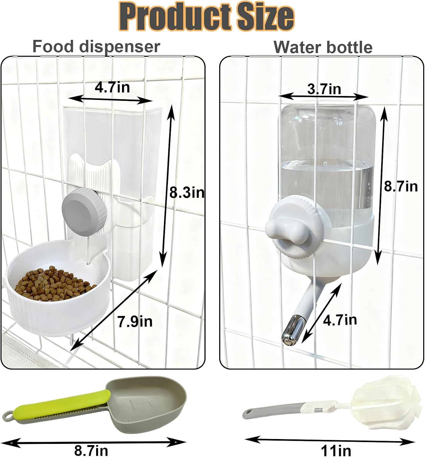 Rabbit Gravity Feeder Waterer Set Automatic Guinea Pig Food Water Dispenser Food Water Bowl Feeding Station for Puppy