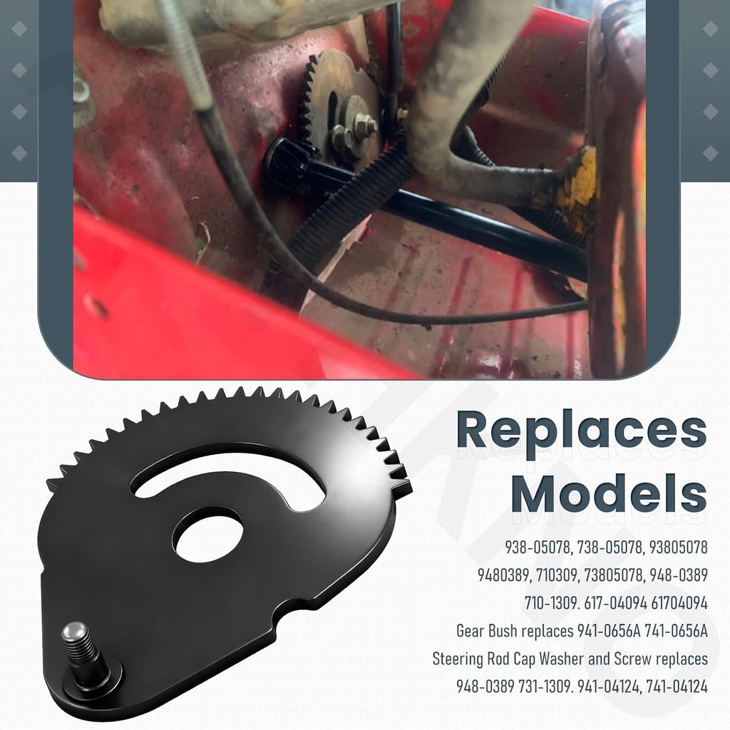 938-05078 Steering Shaft 5/8 And 617-04094 Sector Gear Kit for MTD Troy Bilt With 948-0389 710-1309 Steering Rod Cap