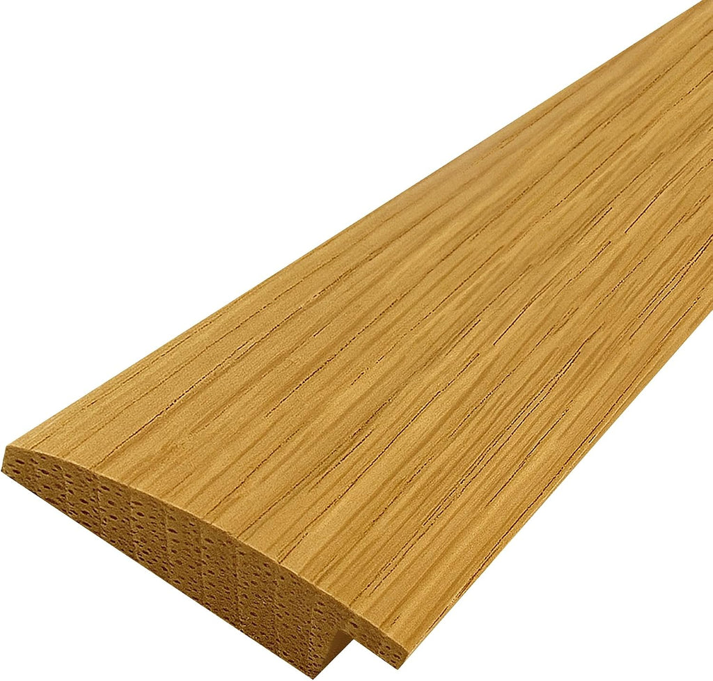 3 FT – 1 3/8" Wide Solid Oak Overlap Transition Strip with 1/4" High Overlap – Seamless Reducer Molding for Floor