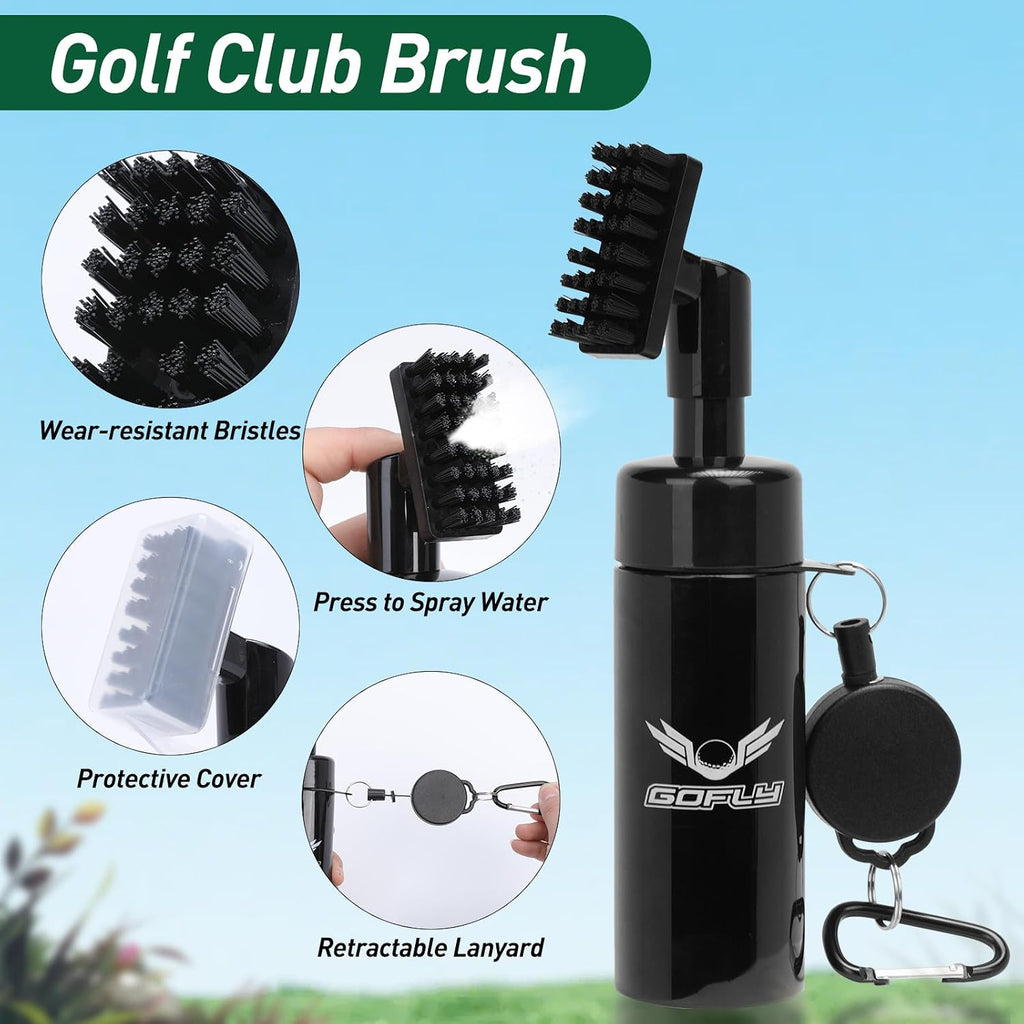 Golf Club Cleaning Kit, Golf Club Brush & Golf Groove Sharpener & Absorbent Golf Towel